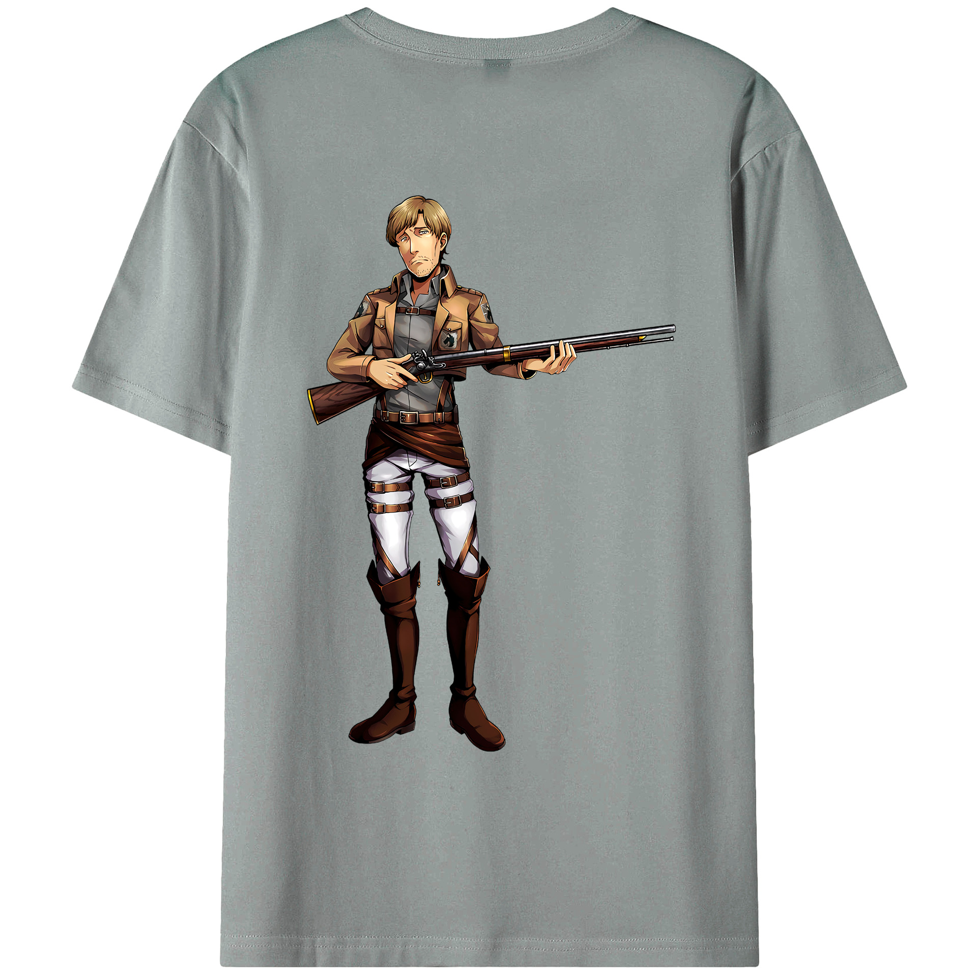 （画像用） 進撃の巨人 Attack on Titan 綿100％ メンズ半袖Tシャツ（バックプリント） 通気性